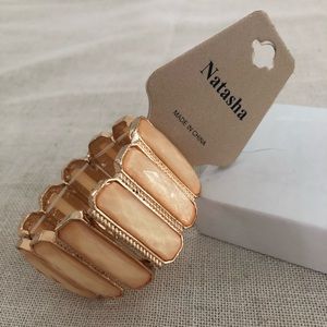 New Natasha Bracelet Peach and Gold stretch